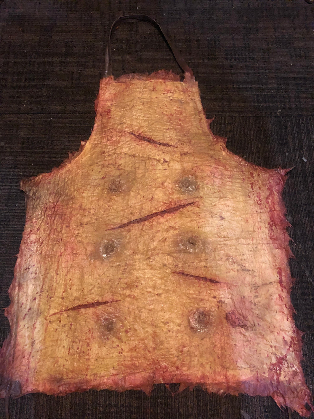 Skinned pig belly apron